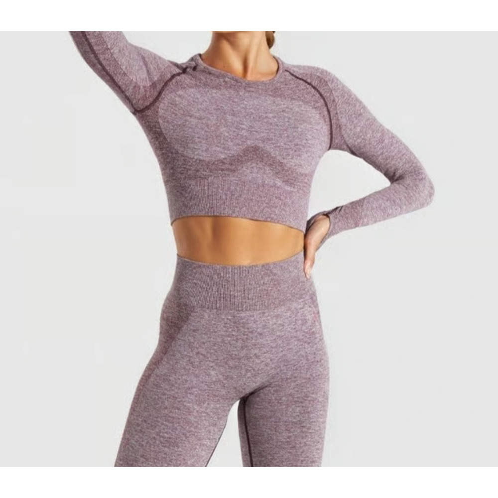 Gymshark womens flex crop top long sleeve Pink S A005755
